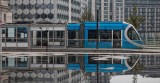 Centenary Square Reflected Tram