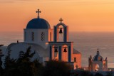 Santorini church with bells