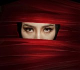 Woman in Red Veil