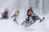Snowmobile at the turn