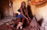 Himba Girl Making Otjize