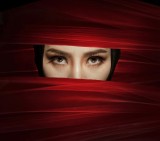 Woman in Red Veil