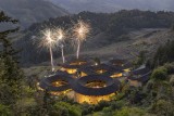 Cluster With Fireworks